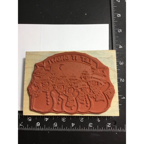 Penny Black Inc.Let It Snow Snowman Family Rubber Stamp By Susan Winget 1999 - Picture 2 of 4